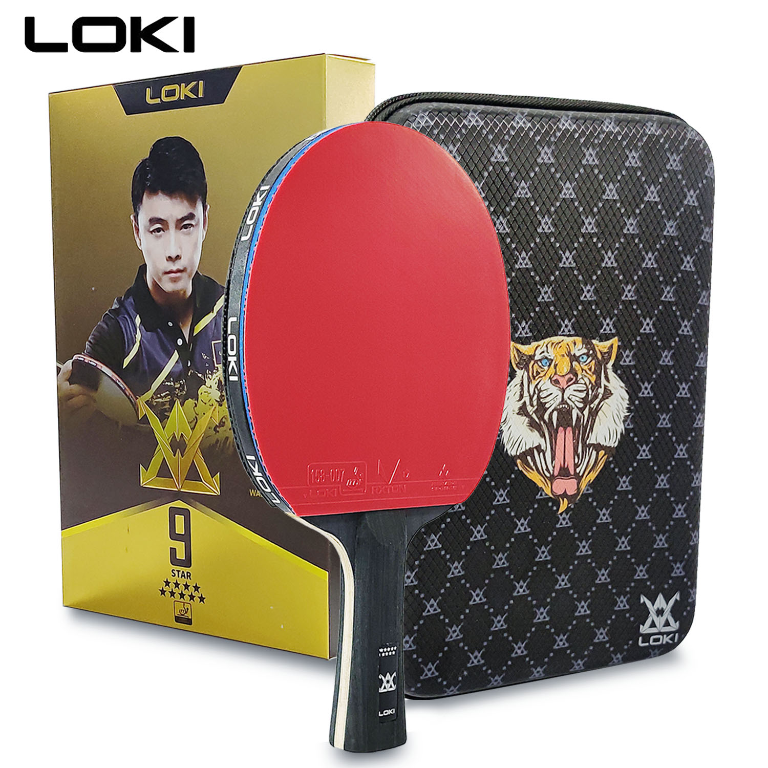 Badminton Racket Carbon - LOKI 9 Yıldızlı Masa Tenisi Raketi