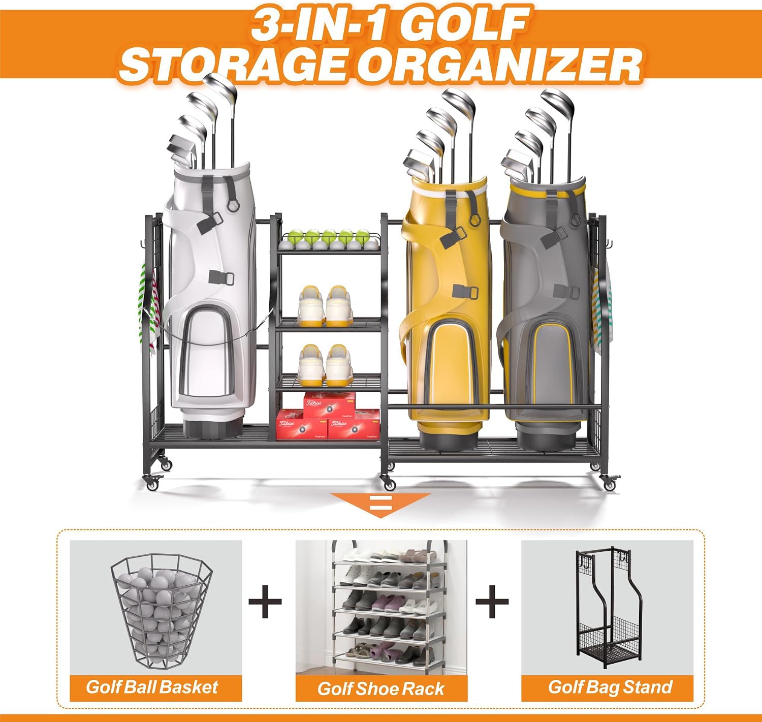 Golf Çantası Saklama Rafı Düze - Sports Equipment Garage Organizer incelemesi ve fiyatı
