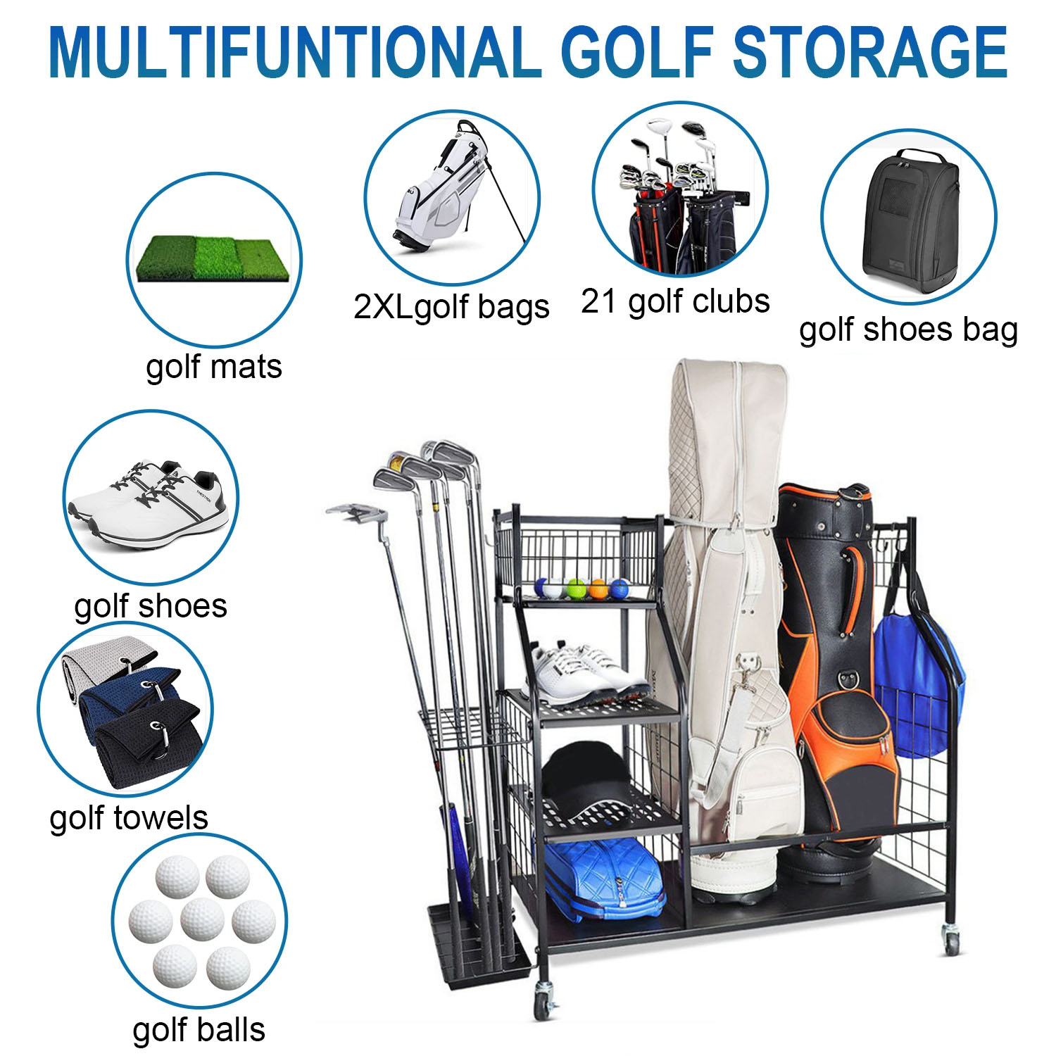 Golf Çantası Depolama Garaj Or - Sports Equipment Garage Organizer incelemesi ve fiyatı