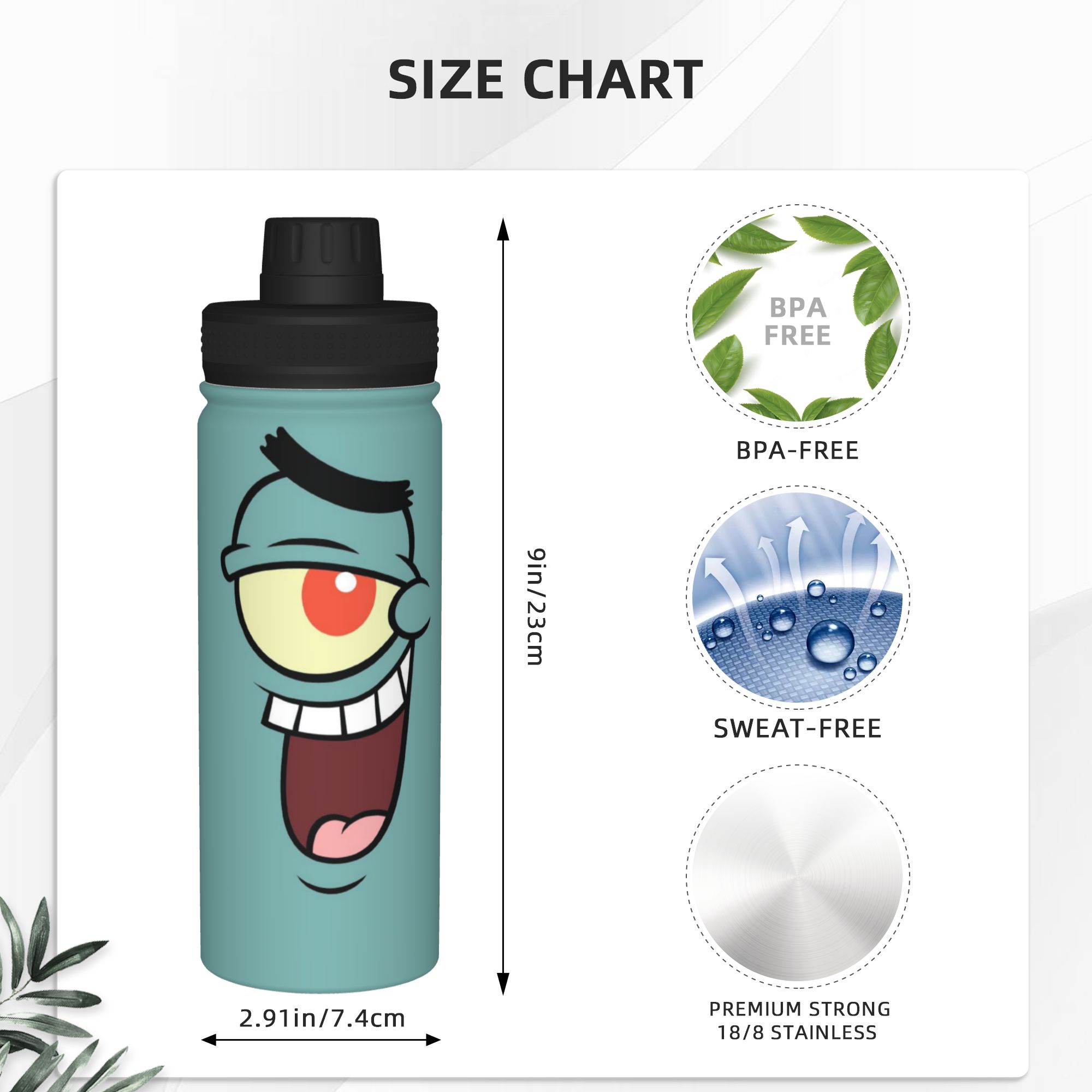 Sünger Bob Çizgi Film 18OZ Spo - Sports Water Bottle Insulated incelemesi ve fiyatı